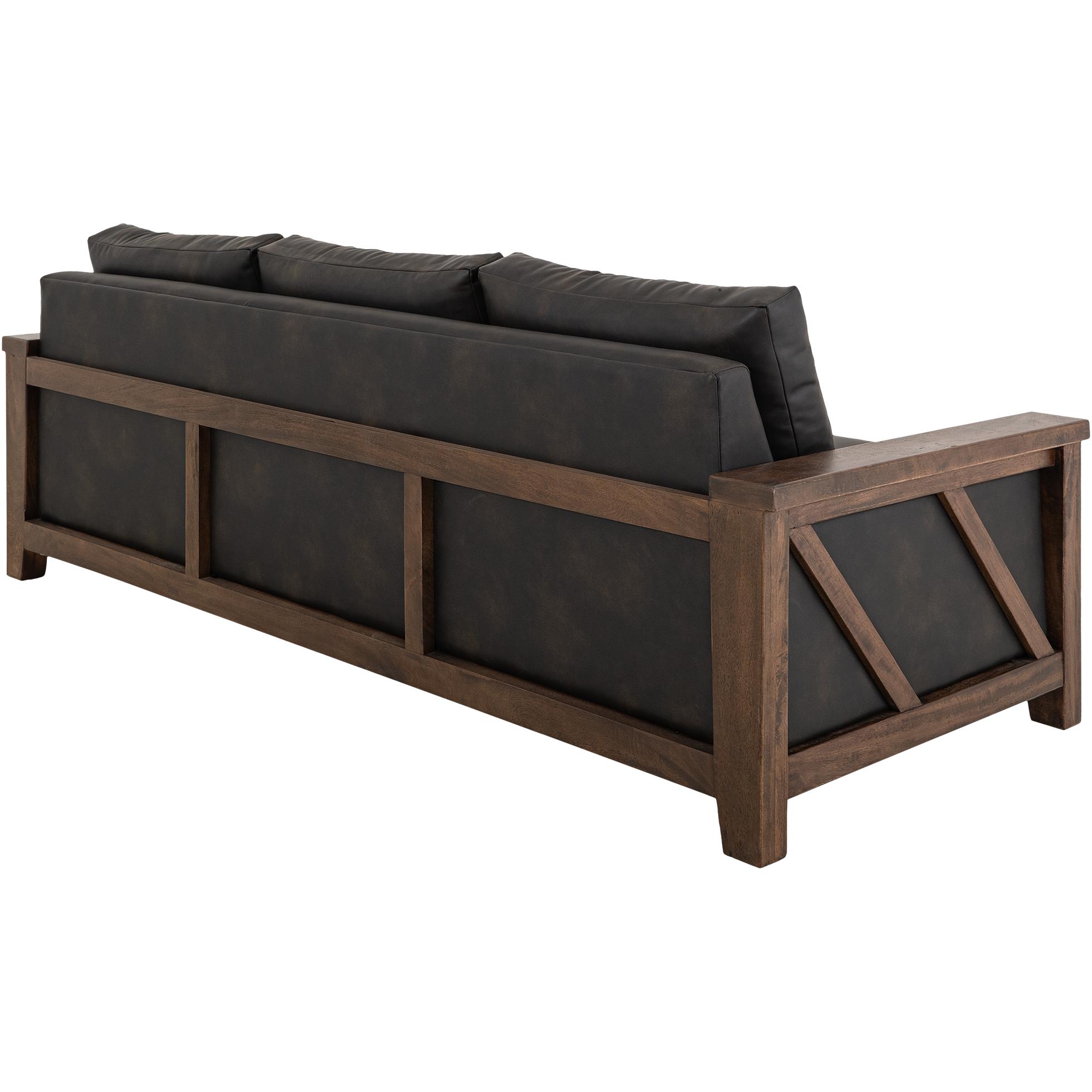 Walnut Wooden Frame Upholstered Sofa 4 Walnut Wooden Frame Upholstered Sofa - Image 4