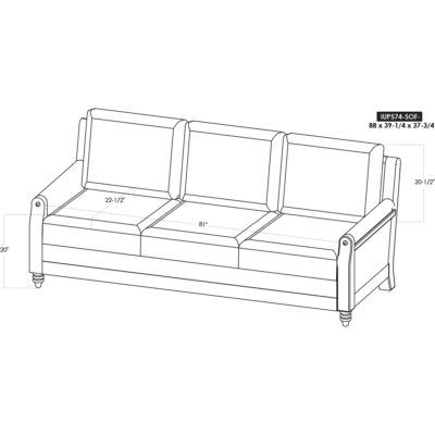 Xel-Ha II Wooden Frame Upholstered Sofa 19 Xel-Ha II Wooden Frame Upholstered Sofa IUP574-SOF-234 IUP574 SOF 234 10