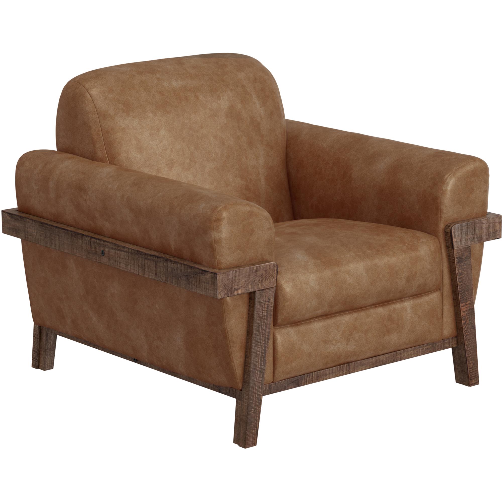 Loft Brown Wooden Frame & Base Armchair 1 Loft Brown Wooden Frame & Base Armchair