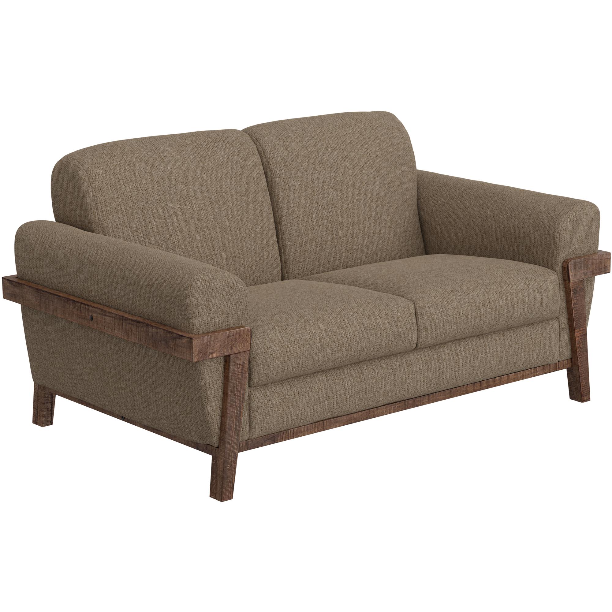 Loft Brown Wooden Frame & Base Loveseat 1 Loft Brown Wooden Frame & Base Loveseat