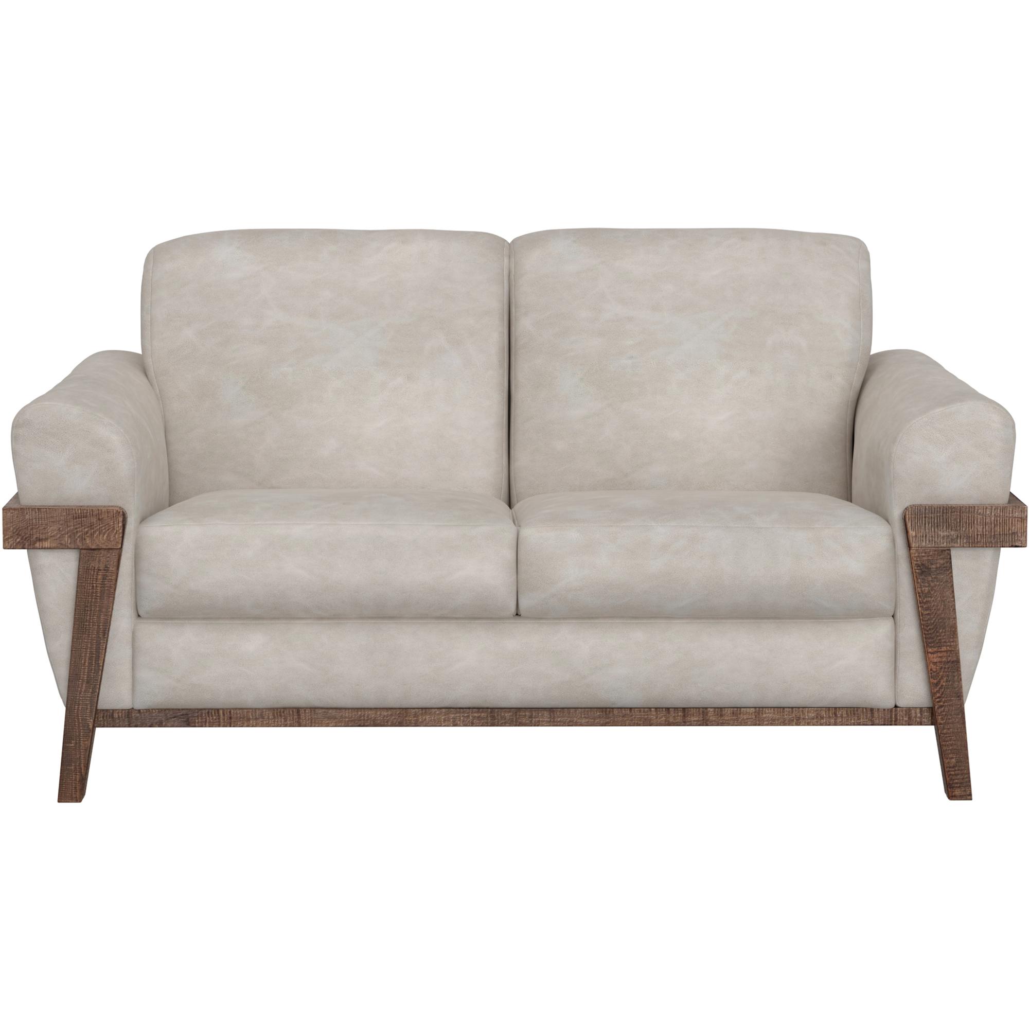 Loft Brown Wooden Frame & Base Loveseat 2 Loft Brown Wooden Frame & Base Loveseat - Image 2