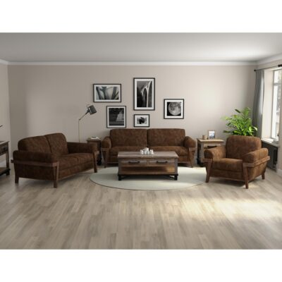 Loft Brown Wooden Frame & Base Loveseat IUP644-LOV-212 IUP644 LOV 212 04