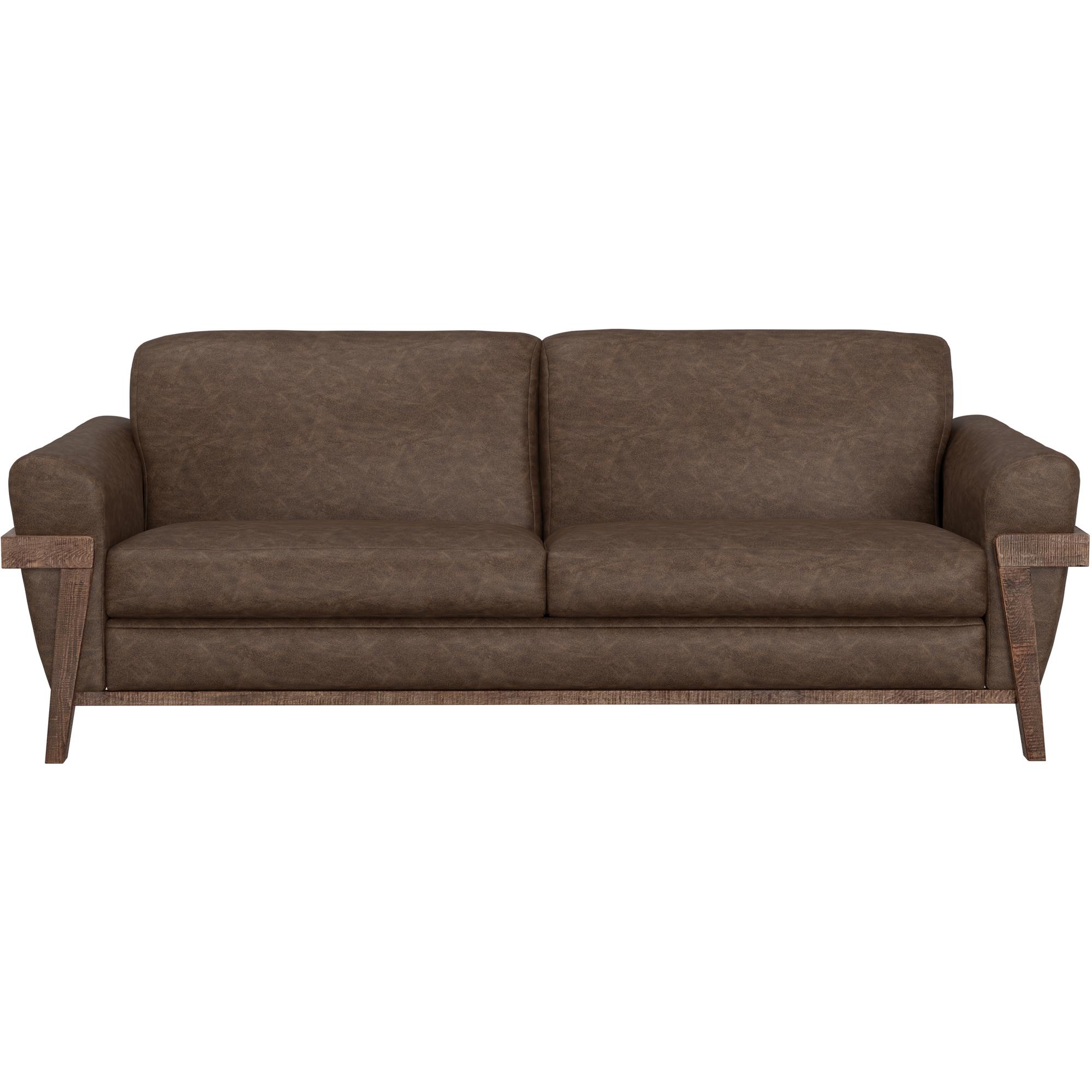 Loft Brown Wooden Frame & Base Sofa 2 Loft Brown Wooden Frame & Base Sofa - Image 2