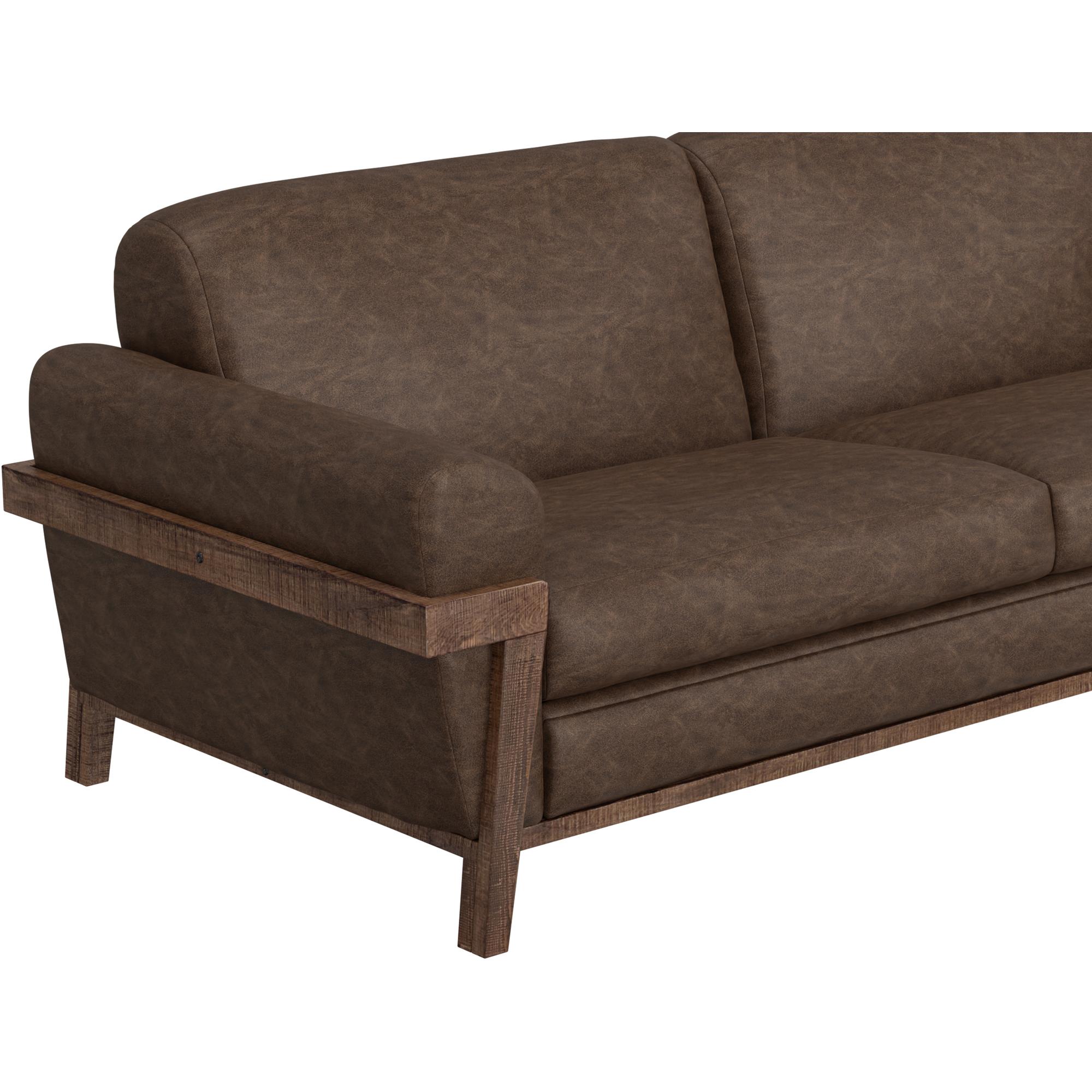 Loft Brown Wooden Frame & Base Sofa 5 Loft Brown Wooden Frame & Base Sofa - Image 5