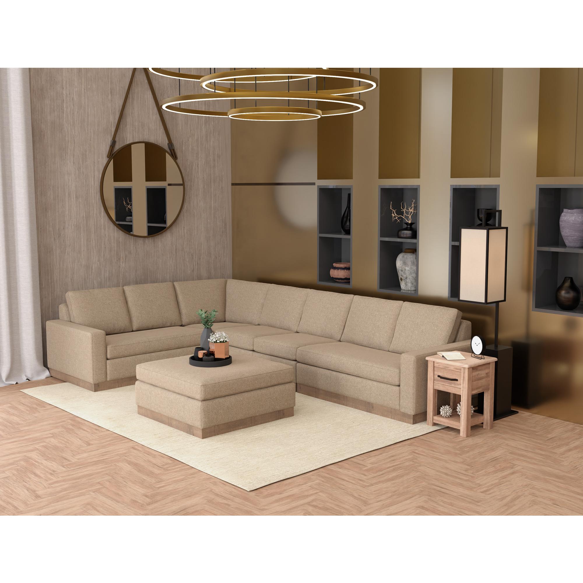 Georgia Wooden Frame & Base Upholstered Square Ottoman 2 Georgia Wooden Frame & Base Upholstered Square Ottoman - Image 2