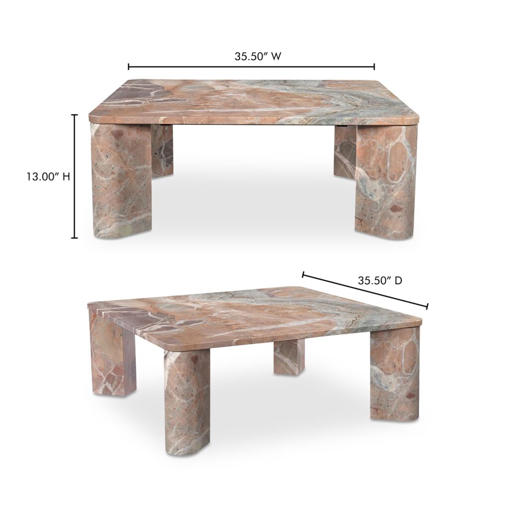 Segment Coffee Table Orange Levante Marble - Image 12