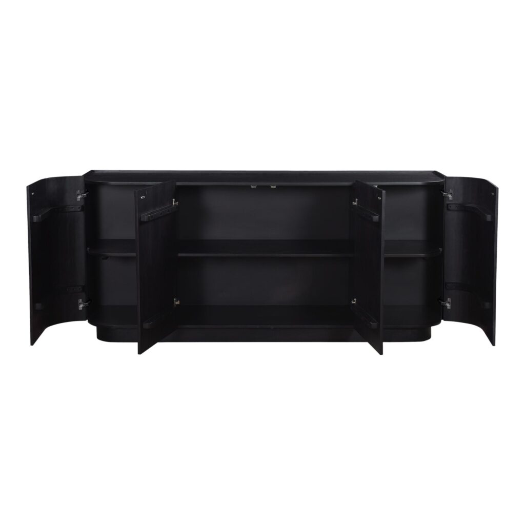 Povera 4 Door Sideboard Black - Image 2