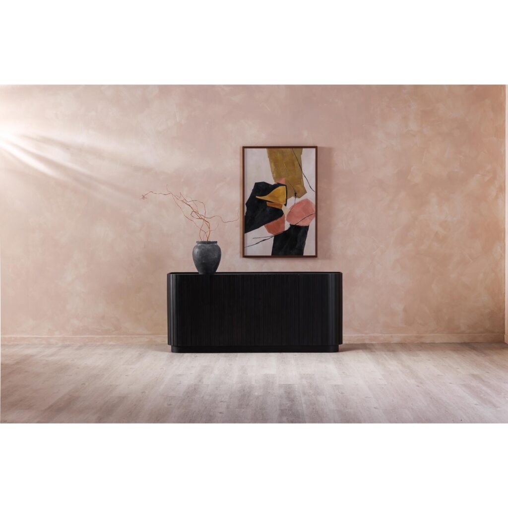 Povera 4 Door Sideboard Black - Image 7