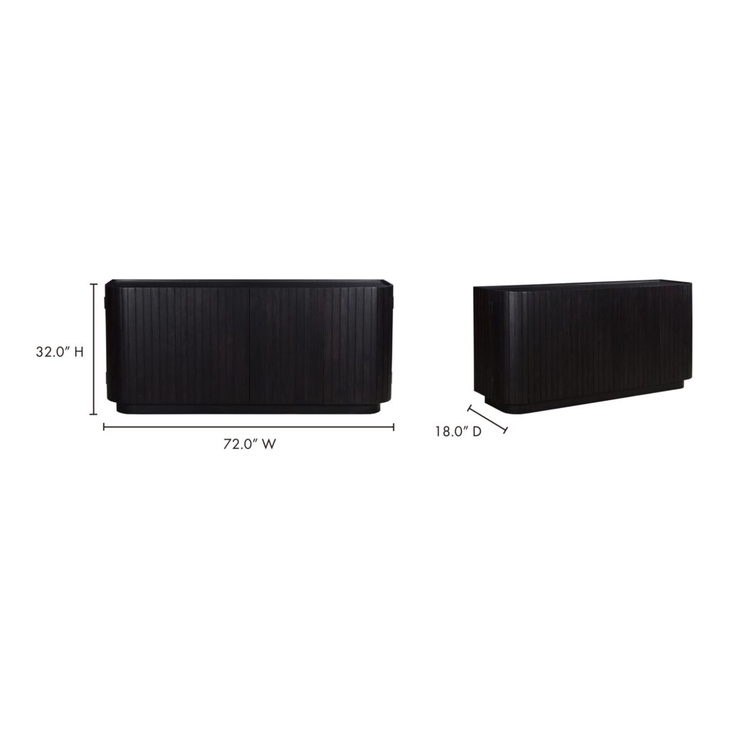 Povera 4 Door Sideboard Black - Image 9