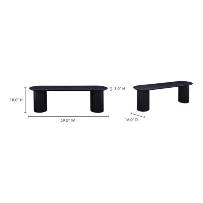 Povera Dining Bench Black 7 Povera Dining Bench Black JD-1053-02-0 JD 1053 02 70
