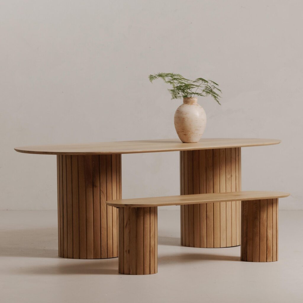 Povera Dining Bench Natural Oak - Image 7