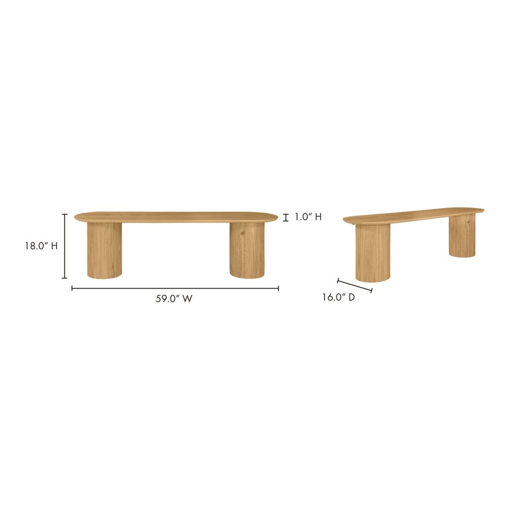 Povera Dining Bench Natural Oak - Image 8