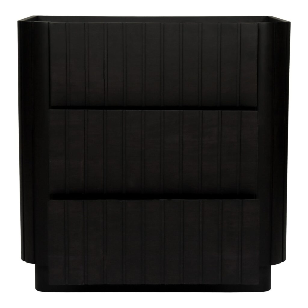 Povera 3 Drawer Nightstand Black - Image 2
