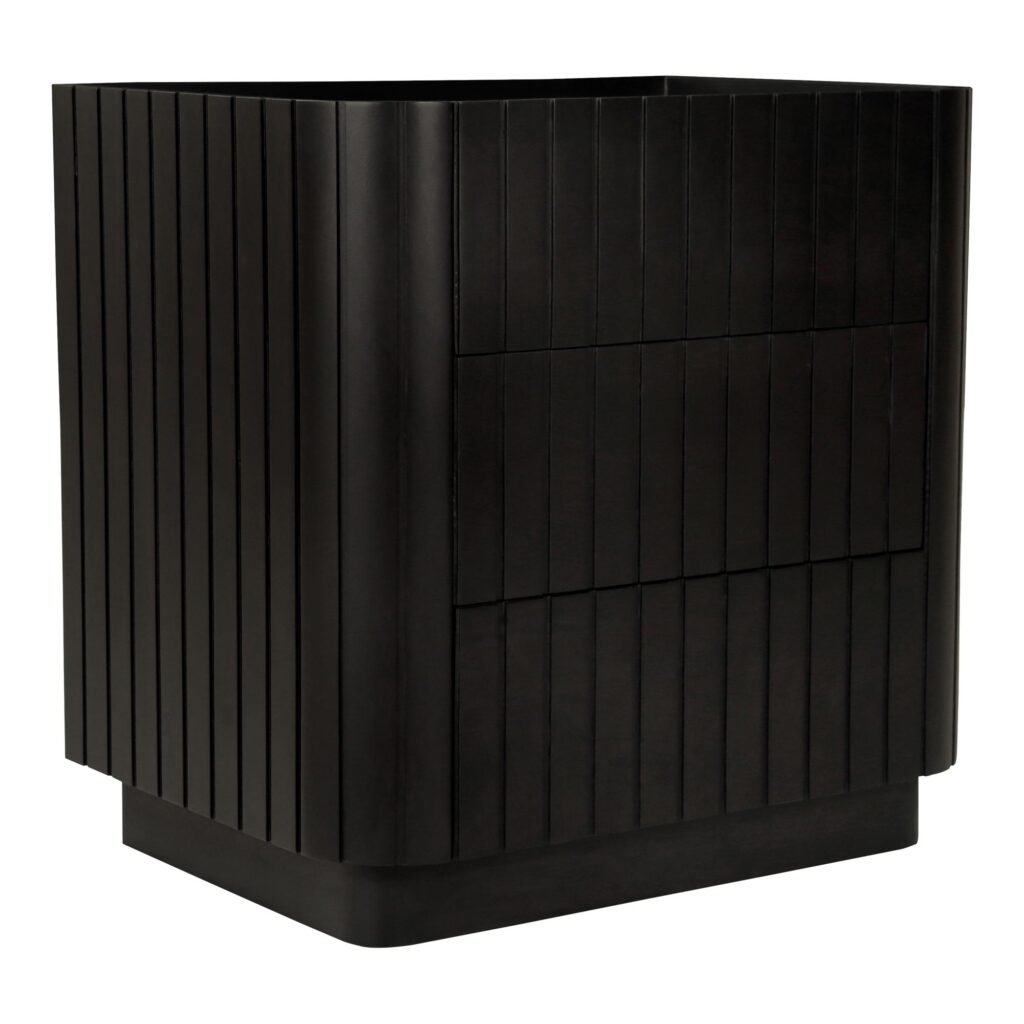Povera 3 Drawer Nightstand Black - Image 3