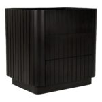 Povera 3 Drawer Nightstand Black JD-1063-02 JD 1063 02 02