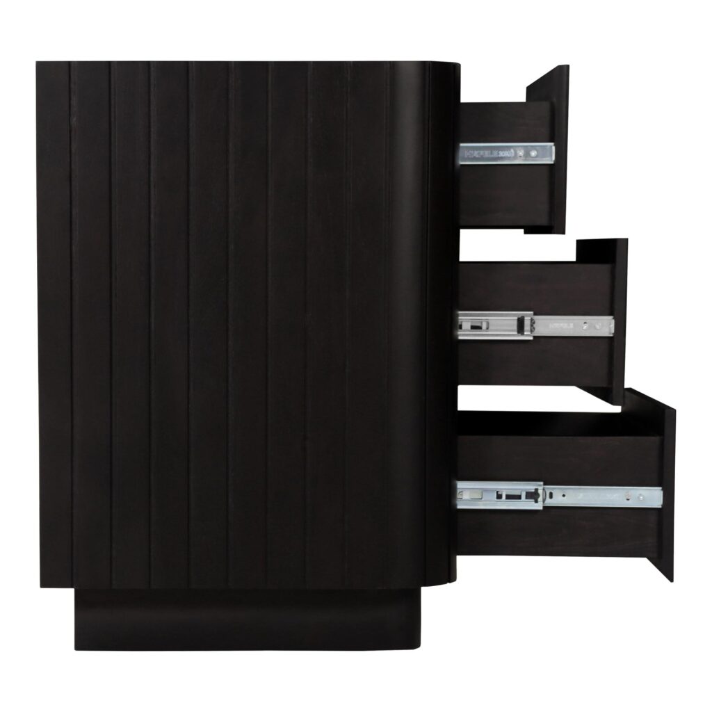 Povera 3 Drawer Nightstand Black - Image 6