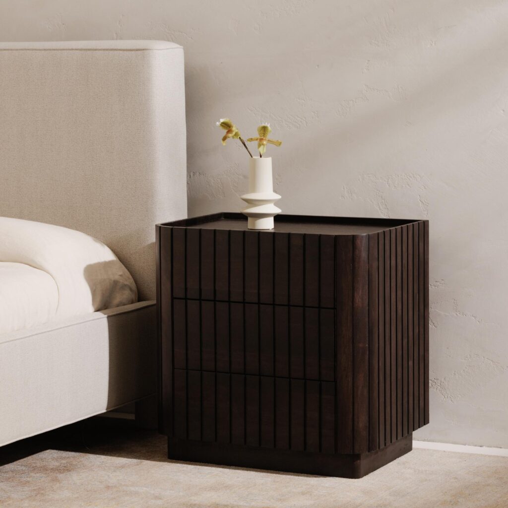 Povera 3 Drawer Nightstand Black - Image 9