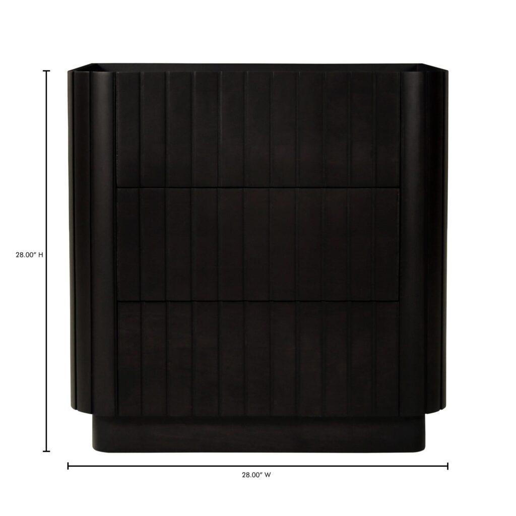 Povera 3 Drawer Nightstand Black - Image 11