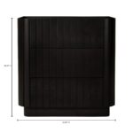 Povera 3 Drawer Nightstand Black JD-1063-02 JD 1063 02 70