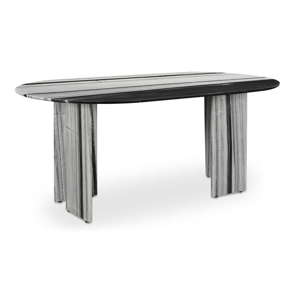 Celia Oval Dining Table Panda Marble - Image 2