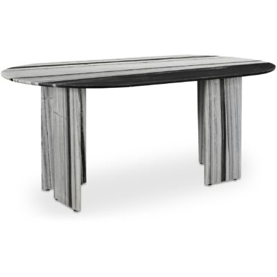 Celia Oval Dining Table Panda Marble