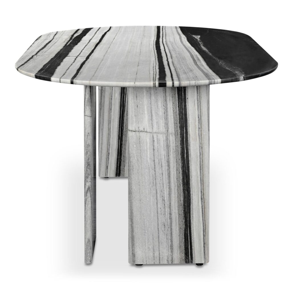 Celia Oval Dining Table Panda Marble - Image 3