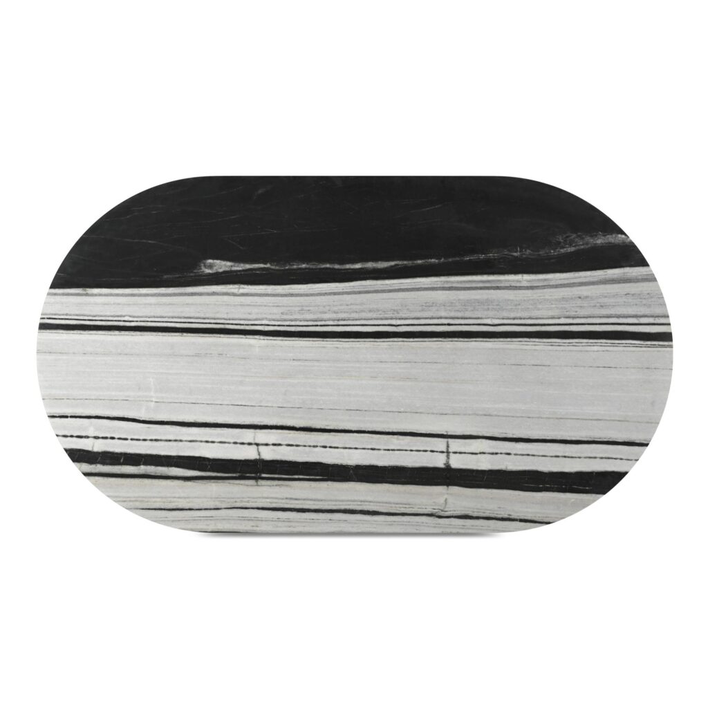 Celia Oval Dining Table Panda Marble - Image 4