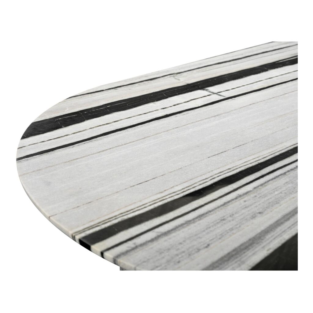 Celia Oval Dining Table Panda Marble - Image 6