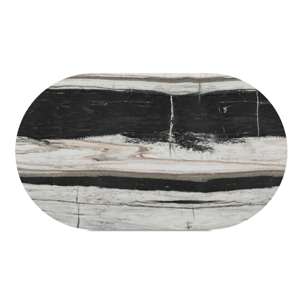 Celia Oval Dining Table Panda Marble - Image 8