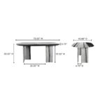 Celia Oval Dining Table Panda Marble JD-1075-37-0 JD 1075 37 0 70