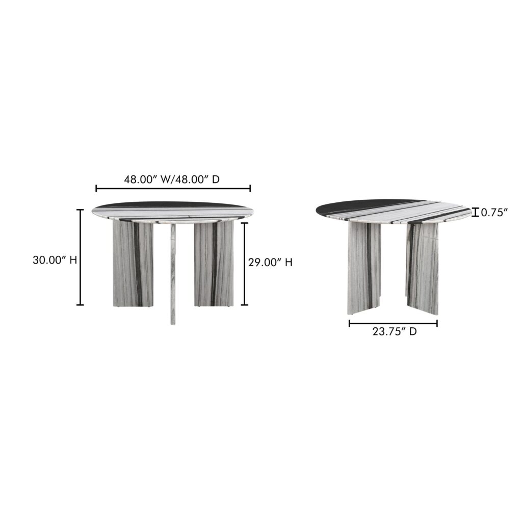 Celia Round Dining Table Panda Marble - Image 9