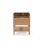 Elio Nightstand Dark Emperador Marble JD-1104-20 JD 1104 20 Elio front open shadsilo