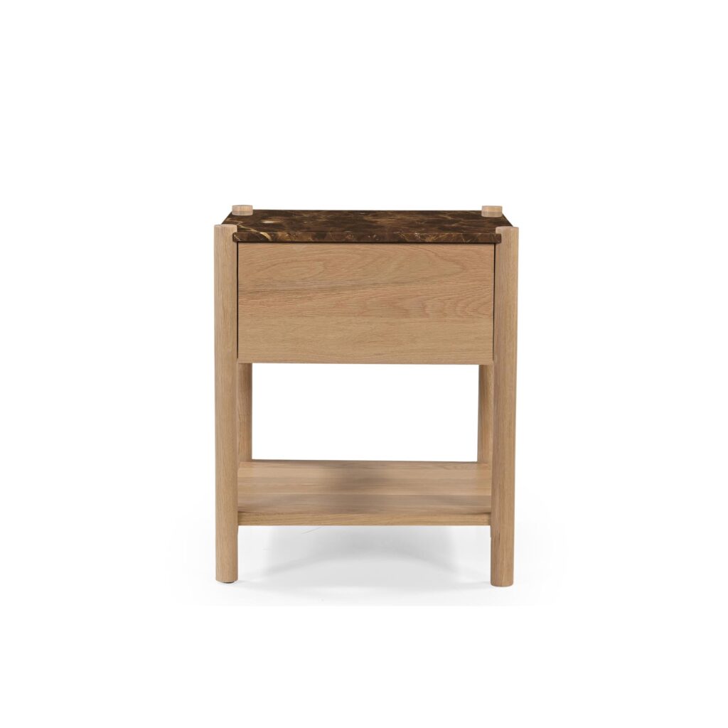 Elio Nightstand Dark Emperador Marble