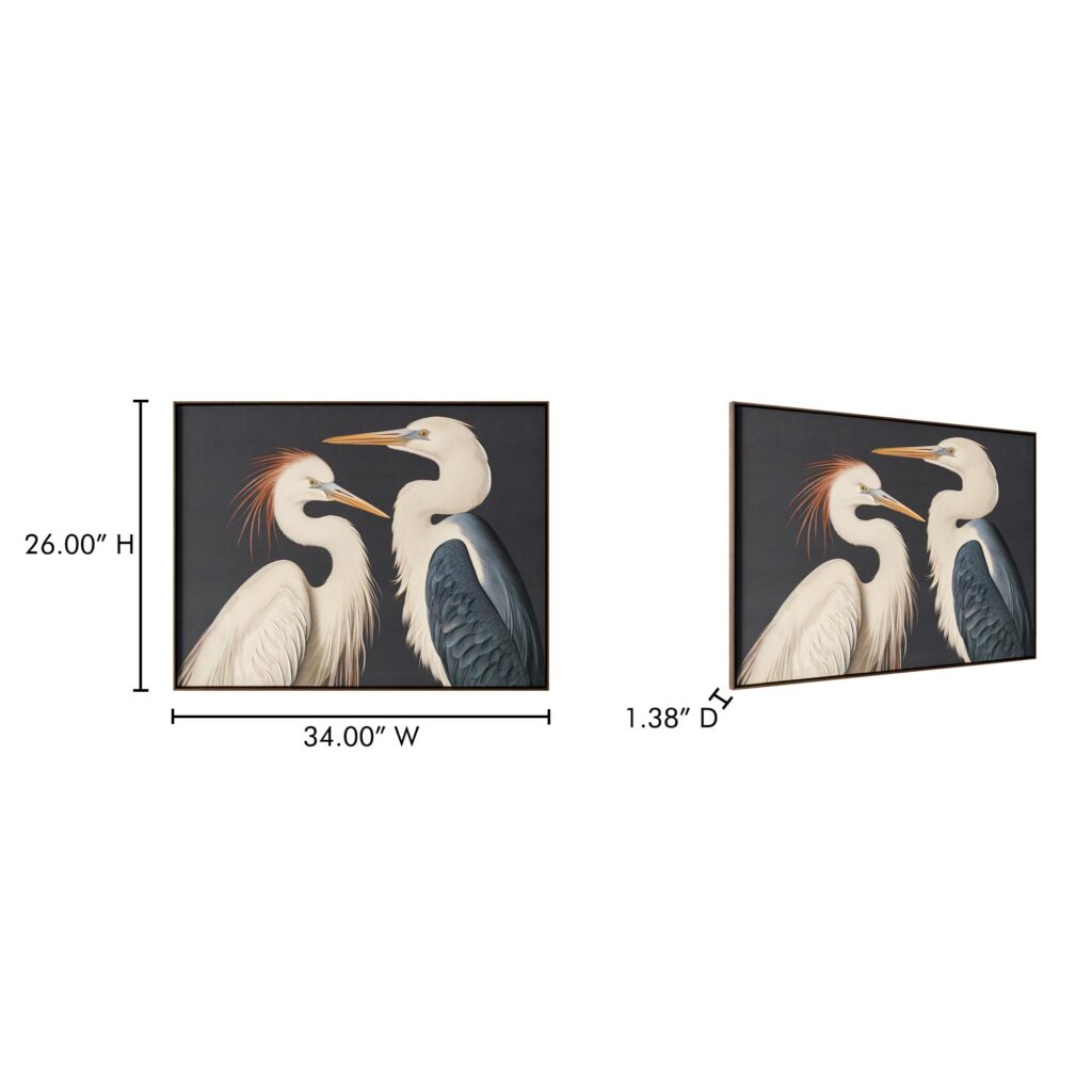 Two Cranes Framed Painting - Image 6