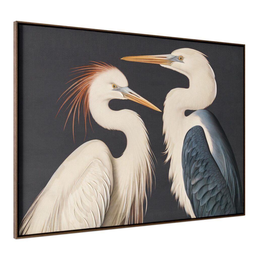 Two Cranes Framed Painting - Image 2