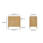 Billy 3 Drawer Nightstand Natural JU-1002-24 JU 1002 24 70