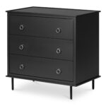 Reagan 3 Drawer Nightstand Black JU-1007-02 JU 1007 02 01