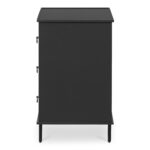 Reagan 3 Drawer Nightstand Black JU-1007-02 JU 1007 02 02