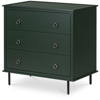 Reagan 3 Drawer Nightstand Deep Green JU-1007-27 JU 1007 27 01