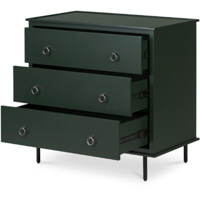 Reagan 3 Drawer Nightstand Deep Green JU-1007-27 JU 1007 27 04
