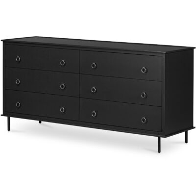 Reagan 6 Drawer Dresser Black 12 Reagan 6 Drawer Dresser Black JU-1008-02 JU 1008 02 01