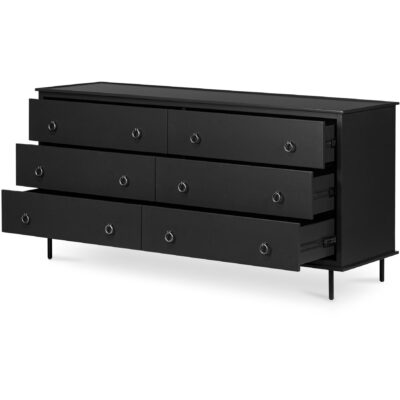Reagan 6 Drawer Dresser Black 15 Reagan 6 Drawer Dresser Black JU-1008-02 JU 1008 02 04