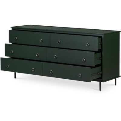 Reagan 6 Drawer Dresser Deep Green 15 Reagan 6 Drawer Dresser Deep Green JU-1008-27 JU 1008 27 04