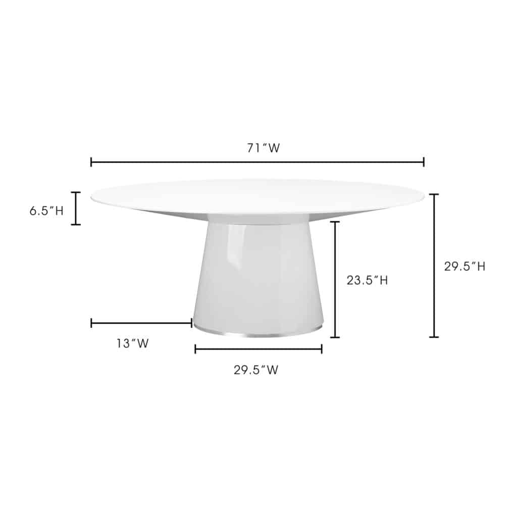 Otago Oval Dining Table White - Image 6