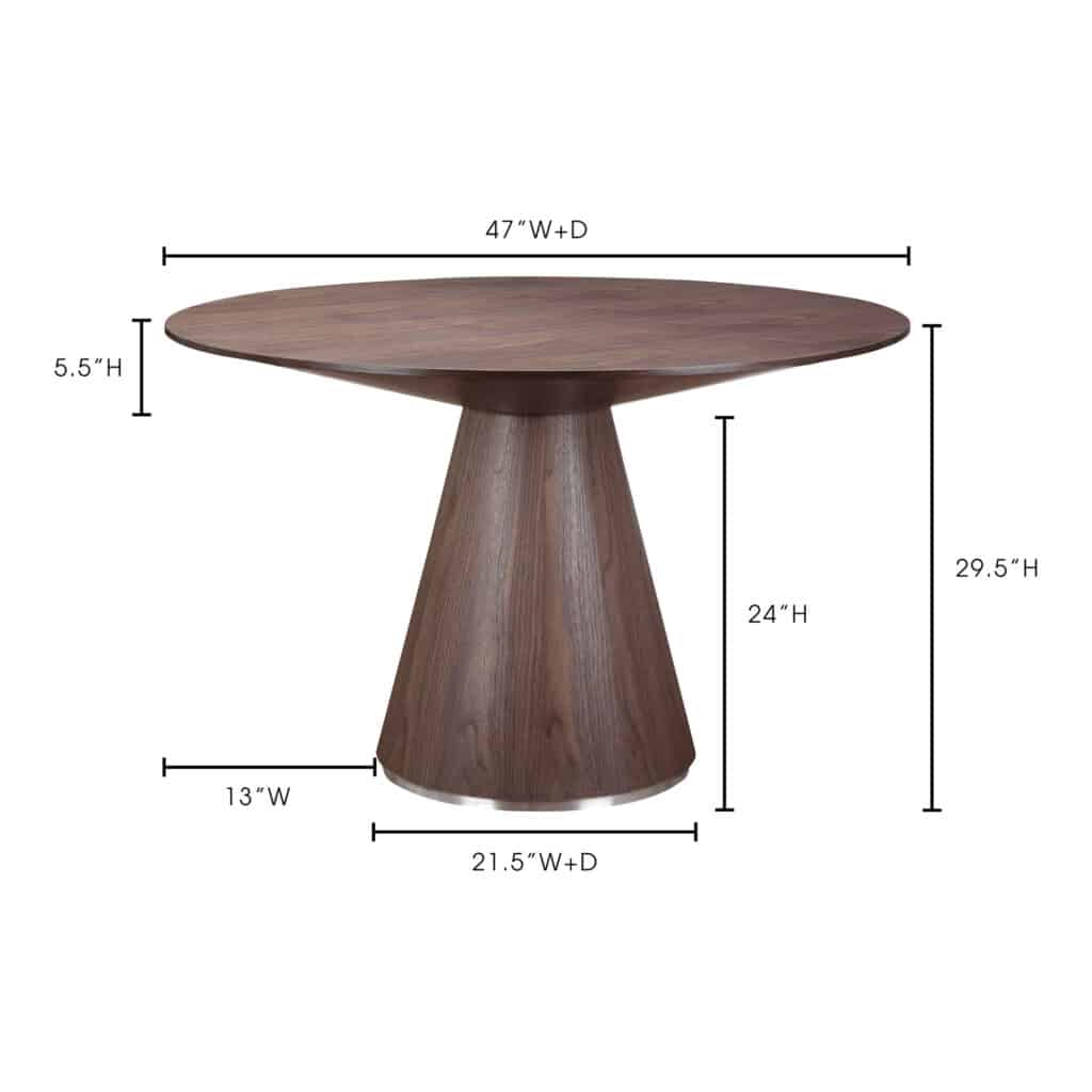 Otago Dining Table Round Walnut KC-1028-03-0 KC 1028 03 70