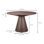 Otago Dining Table Round Walnut KC-1028-03-0 KC 1028 03 70