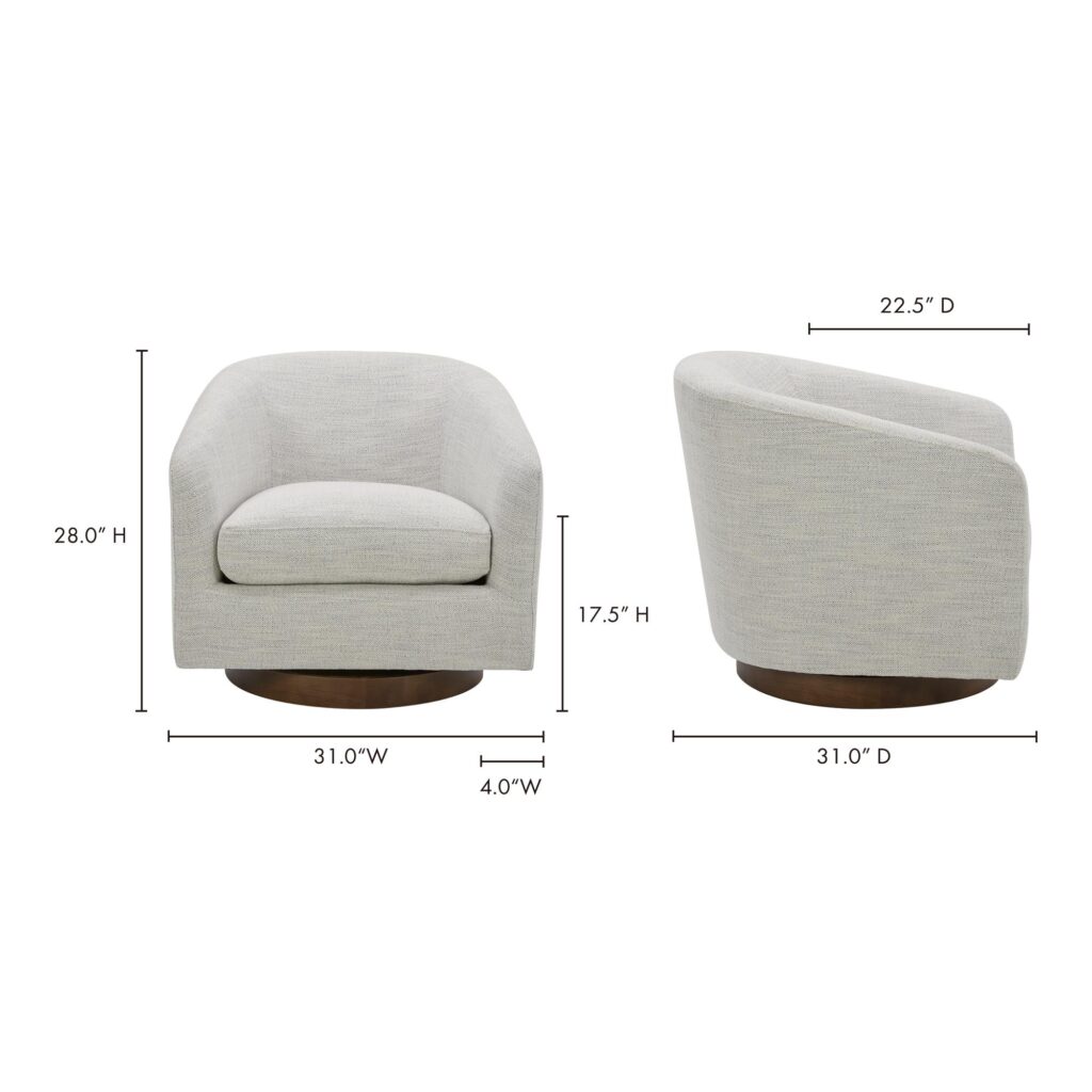Oscy Swivel Chair Splashed White - Image 13