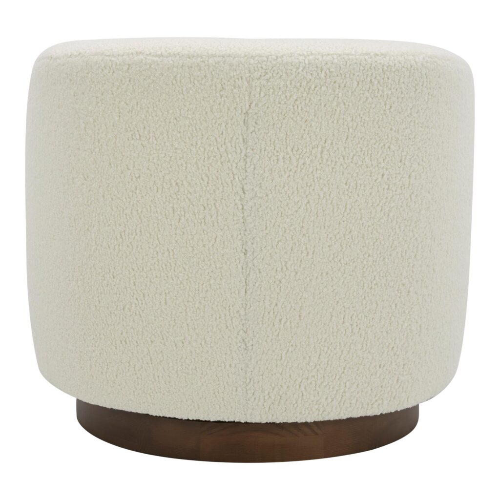 Oscy Swivel Chair Vegan Shearling White - Image 4