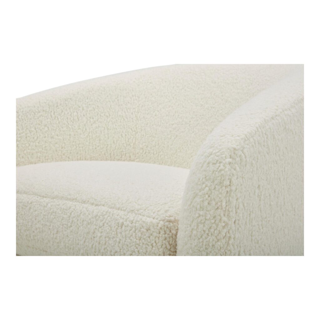Oscy Swivel Chair Vegan Shearling White - Image 6