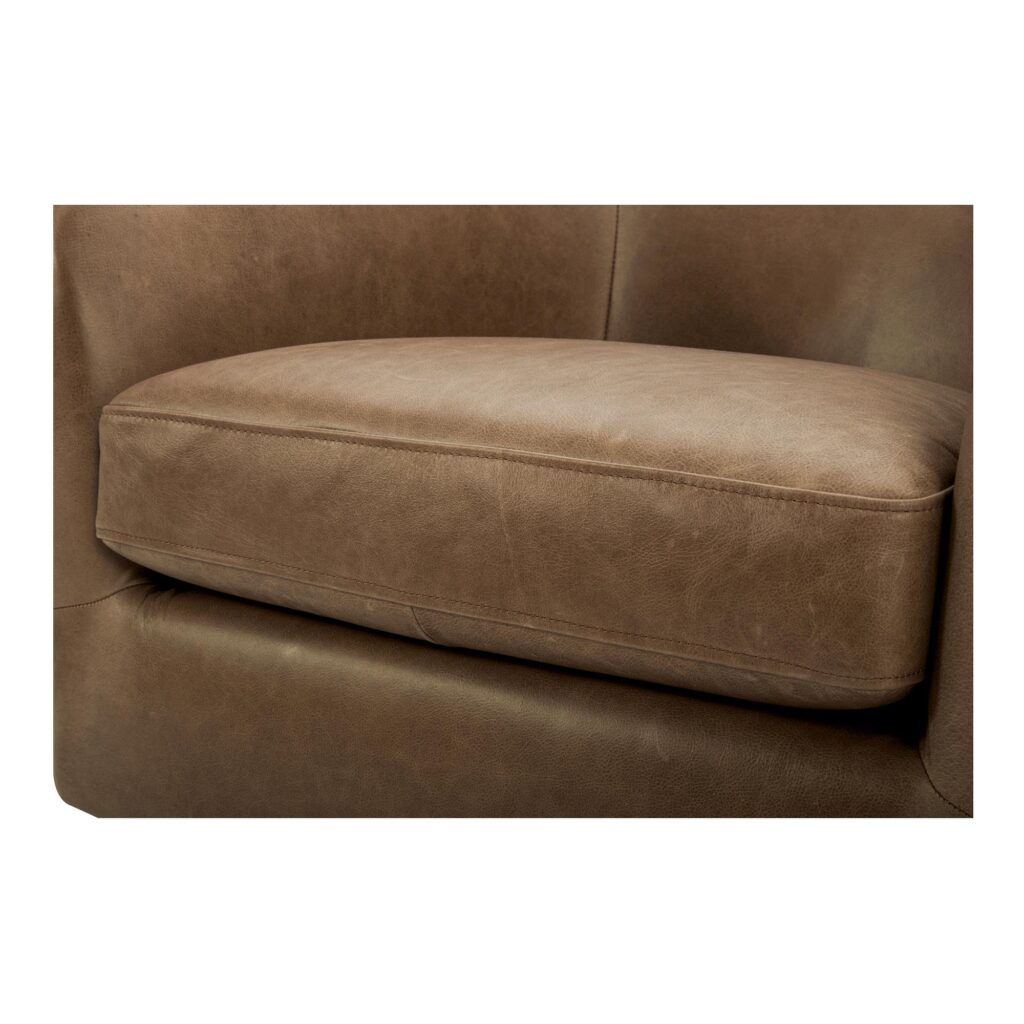 Oscy Leather Swivel Chair Tan - Image 7